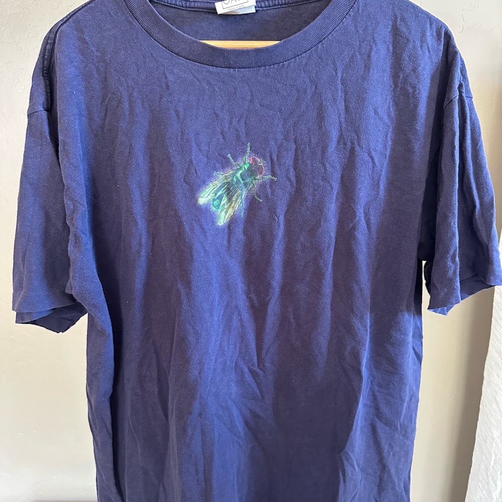 No Doubt Navy T-Shirt with Iridescent Fly Graphic 90’s tour Tee RARE
